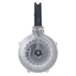 CARREGADOR 50 TIROS, DRUM, CALIBRE .223 (5.56×45mm), AR-15, POLIMERO/METAL, TRANSPARENTE, KCI, KCI-MZ036, KOREA - Imagem 3