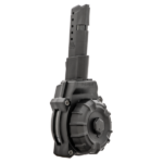 CARREGADOR 32 TIROS, DRUM, CALIBRE .380, GLOCK, G42 POLIMERO, PRETO, PROMAG, DRM-A38, USA