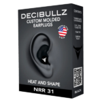 TAMPÃO AURICULAR MOLDÁVEL SOB MEDIDA, NRR 31, PRETO, DECIBULLZ, PLG1-BLK, USA