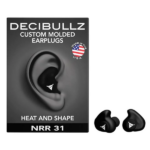 TAMPÃO AURICULAR MOLDÁVEL SOB MEDIDA, NRR 31, PRETO, DECIBULLZ, PLG1-BLK, USA - Imagem 3