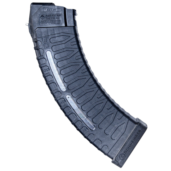 AK-47_7.62X39MM_60 RDS_PRETO_POLI_WIN_ATIM762S60_ATI_1 CARREGADOR 60 TIROS,CALIBRE 7.62×39MM, AK-47, POLIMERO, WINDOW, PRETO, ATI, ATIM762S60, GERMAN - Imagem 1