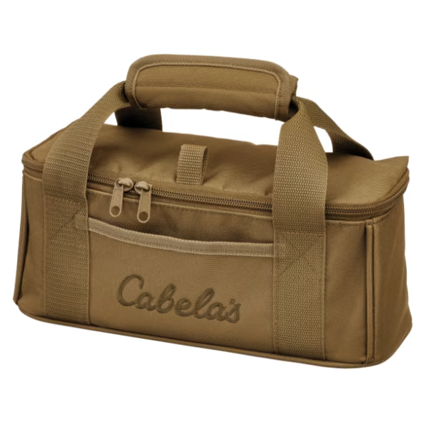 BOLSA CAIXA CARTUCHOS_PRETO-VERDE OLIVA_CABELA'S_CAB-4BSC BOLSA PORTA CARTUCHOS PARA 4 CAIXAS CABELA'S, COYOTE BROWN, CAB-4BSC, USA - Imagem 1