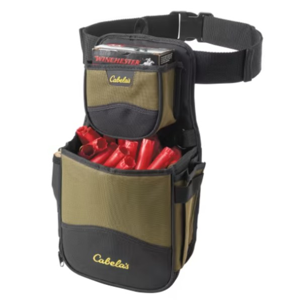 BOLSA DE CINTURA COMBINADA_PRETO-VERDE OLIVA_CABELA'S_CF-21111 BOLSA DE CINTURA COMBINADA PARA CAIXA E CARTUCHOS CABELA'S, PRETO/VERDE OLIVA, CF-21111, USA - Imagem 1