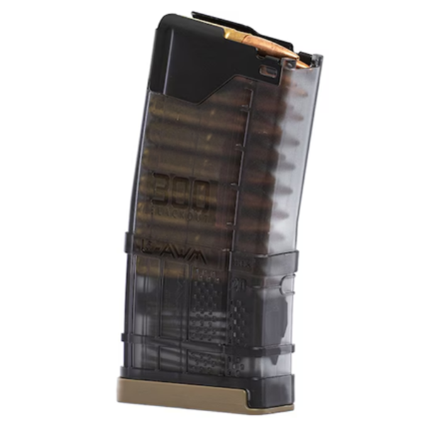 AR-15_300BLK_20 RDS_POLI_TRANSP FUME_738435619473_LANCER CARREGADOR 20 TIROS, CALIBRE 300BLK, AR-15, LANCER SYSTEMS L5AWM, POLIMERO, TRANSPARENTE FUME, 738435619473, USA - Imagem 1