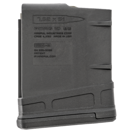 CARREGADOR 10 TIROS, CALIBRE .308/7.62x51MM, AR-10, POLIMERO, PRETO, MAGPUL, PMAG GEN M3,MAG290-BLK, USA