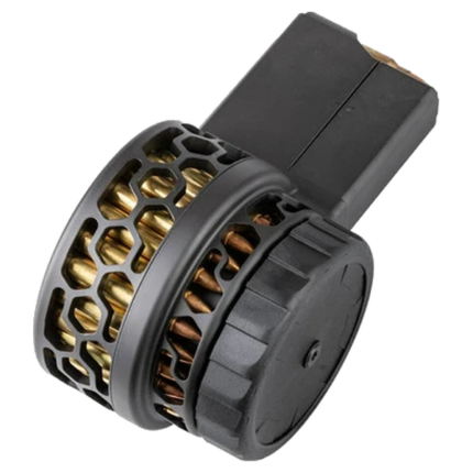 CARREGADOR 50 TIROS, DRUM, CALIBRE .223(5.56×45MM), AR-15, METAL, PRETO, X-PRODUCTS, X15-CHV-BLK, USA