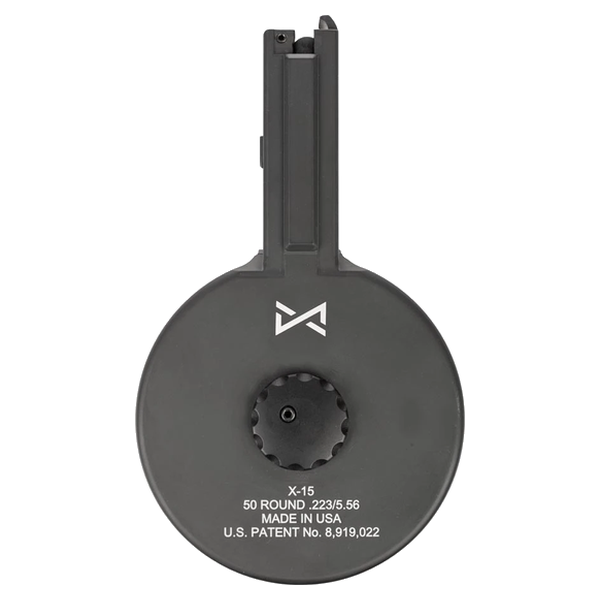 CARREGADOR 50 TIROS, DRUM, CALIBRE .223(5.56×45MM), AR-15, METAL, PRETO, X-PRODUCTS, X15-M-BLK, USA - Imagem 2