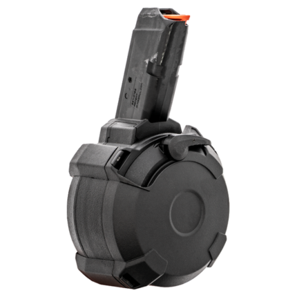CARREGADOR 50 TIROS, DRUM, CALIBRE 9MM, AR-15, GLOCK PCC, POLIMERO, PRETO, MAGPUL, MAG1137-BLK, USA