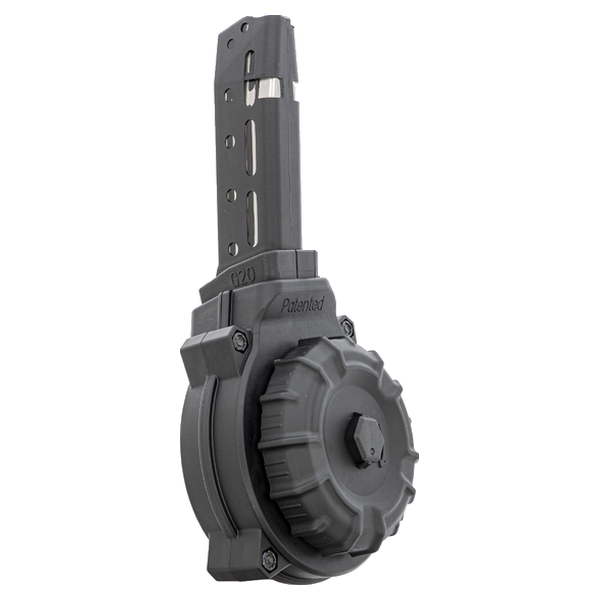 CARREGADOR 50 TIROS, DRUM, CALIBRE 10 MM, GLOCK, G20/29/40, POLIMERO/METAL, PRETO, PROMAG, DRM-A69, USA - Imagem 4