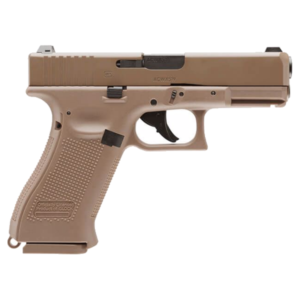 GLOCK_PT_AIRGUN_G19X_CO2_4.5MM_BB_COYOTE_2255212_UMAREX_destaque PISTOLA AIRGUN GLOCK G19X CO2 BLOWBACK 4,5MM COYOTE - 2255212 - LICENCIADA UMAREX - Imagem 1