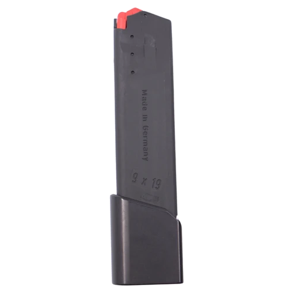 HK_9MM_22-RDS_USP9_POLI_PRETO_HKP-22555-BL_HECKLER-KOCH CARREGADOR 22 TIROS, CALIBRE 9MM, H&K, USP9, POLIMERO, PRETO, H&K, HKP-22555-BL, ALEMANHA - Imagem 1