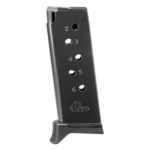 CARREGADOR 6 TIROS, CALIBRE .380 ACP, RUGER, LCP, METAL, PRETO, DURAMAG, 6X38141205RCPD, USA