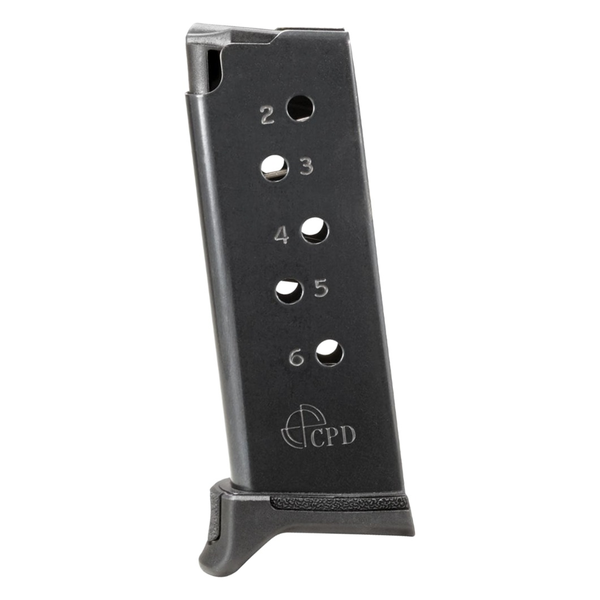 RUGER_.380_6-RDS_LCP_METAL_PRETO_6X38141205RCPD_DURAMAG_1 CARREGADOR 6 TIROS, CALIBRE .380 ACP, RUGER, LCP, METAL, PRETO, DURAMAG, 6X38141205RCPD, USA - Imagem 1