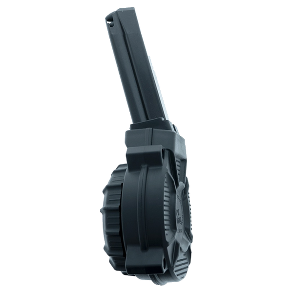 CARREGADOR 50 TIROS, DRUM, CALIBRE 9MM, RUGER, P SERIES, METAL/POLIMERO, PRETO, PROMAG, DRM-A49, USA - Imagem 3
