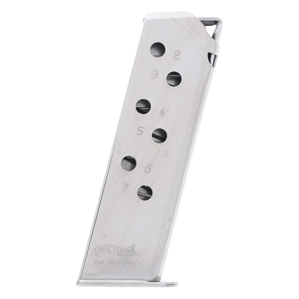 WALTHER_.380_7-RDS_PPK-S_METAL_NIQUEL_2246011_WALTHER_3 CARREGADOR 7 TIROS, CALIBRE .380 ACP, WALTHER, PPK/S, METAL, NIQUEL, WALTHER, 2246011, USA - Imagem 1