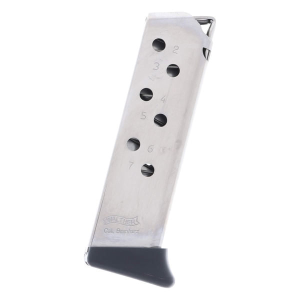 WALTHER_.380_7-RDS_PPK-S_METAL_SILVER_2246012_WALTHER_1 CARREGADOR 7 TIROS, CALIBRE .380 ACP, WALTHER, PPK/S, AÇO INOX, SILVER, WALTHER, 2246012, USA - Imagem 1