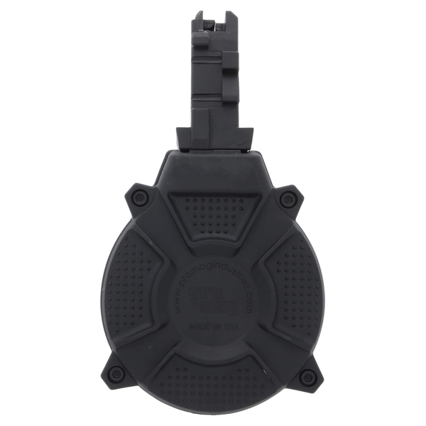 CARREGADOR 50 TIROS, DRUM, CALIBRE 9MM, CZ, SCORPION EVO, POLIMERO, PRETO, PROMAG, DRM-A22, USA - Imagem 3