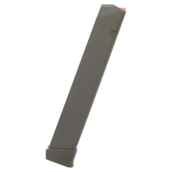 GLOCK_9MM_33-RDS_G17-G19-G26-G34-G45_POLI_VERDE-OLIVA_47462_GLOCK_1 CARREGADOR 33 TIROS, CALIBRE 9MM, GLOCK, G17 / G19 / G26 / G34 / G45, POLIMERO, VERDE OLIVA, GLOCK, 47462, AUSTRIA - Imagem 1