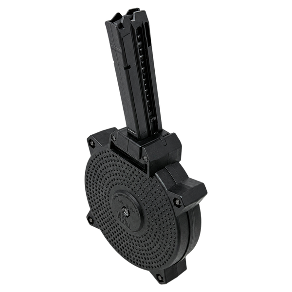 TAURUS_.22Lr_52-RDS_DRUM_TX22_POLI_PRETO_DRM-A127_PROMAG_1 CARREGADOR 52 TIROS, DRUM, CALIBRE .22Lr, TAURUS, TX22, POLIMERO, PRETO, PROMAG, DRM-A127, USA - Imagem 1