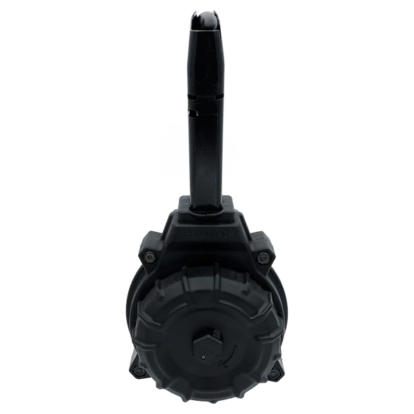 TAURUS_9MM_50-RDS_DRUM_PT92-PT99_METAL-POLI_PRETO_DRM-A72_PROMAG_1 CARREGADOR 50 TIROS, DRUM, CALIBRE 9MM, TAURUS, PT92 / PT99, METAL/POLIMERO, PRETO, PROMAG, DRM-A72, USA - Imagem 1